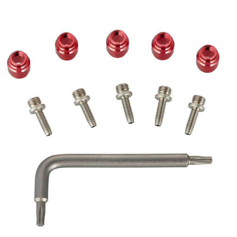 Load image into Gallery viewer, SRAM Disc Brake Hose Fitting Kit - (Includes 5 Threaded Hose barbs, 5 Red Comp Fittings, and 1 T8 TORX) - AVID and SRAM Brakes