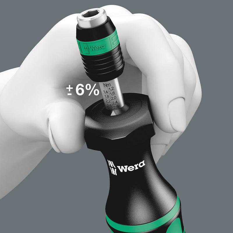 Load image into Gallery viewer, Measurement accuracy is 6 % (article 1430: 10 %) in accordance with the standard DIN EN ISO 6789. Distinctly audible and noticeable excess-load signal when the pre-set torque is reached.