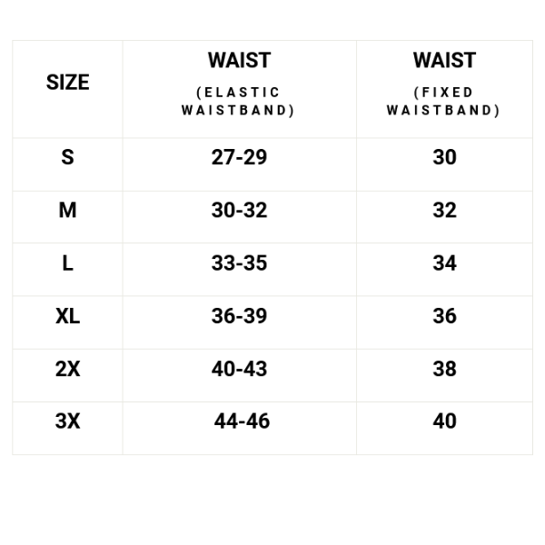 Load image into Gallery viewer, Zoic Mens Liner Size Chart