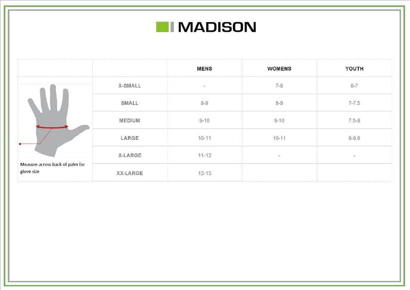 Load image into Gallery viewer, Madison Glove Size Chart Jan 2018