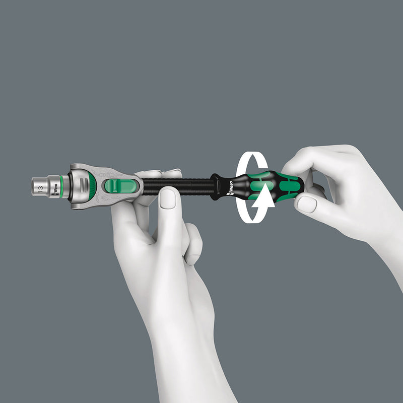 Load image into Gallery viewer, The Zyklop Speed ratchets are really fast movers. The gyrating mass design means that screwdriving is accelerated. The rotation-symmetric structure of the Kraftform handle and the free-turning sleeve reinforce this rapid twisting process, particularl