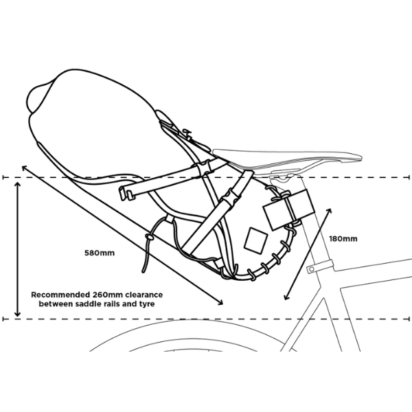 Load image into Gallery viewer, Restrap 18L Saddlebag Dimensions