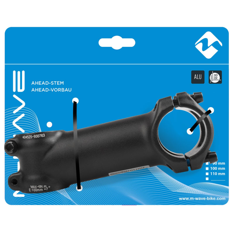 Load image into Gallery viewer, M-Wave Alloy Stem 31.8mm Carded 100mm