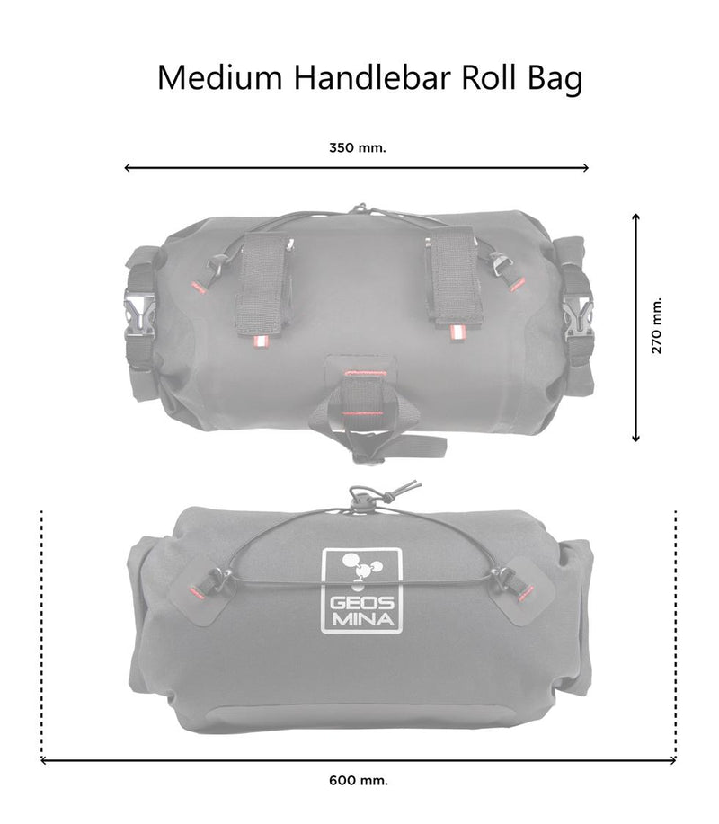 Load image into Gallery viewer, Dimensions - Medium Handlebar Bag