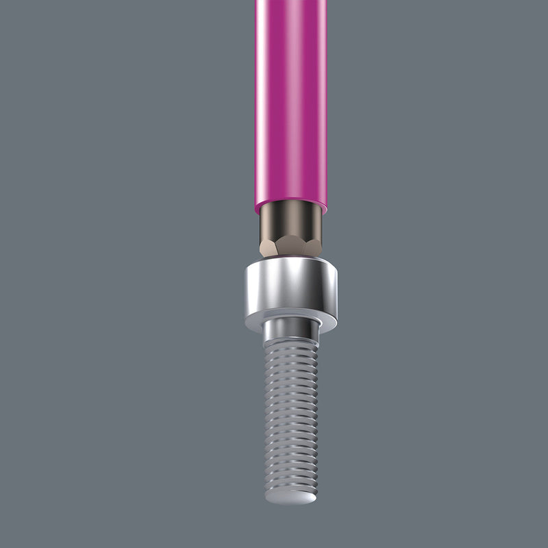 Load image into Gallery viewer, The clamping of the screw is achieved by a flexible locking ball. The holding function is especially helpful in confined, hard-to-reach spaces, where there is no room for a second hand to secure the screw on the tool.