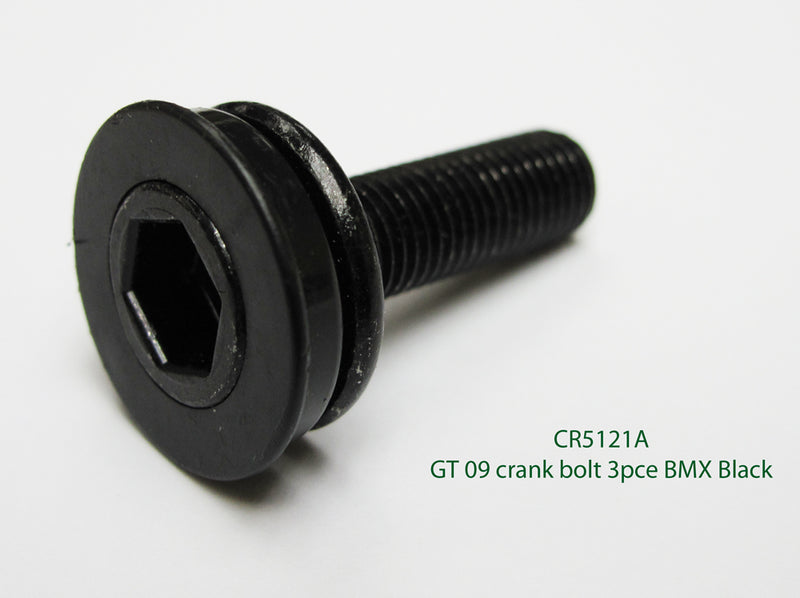 Load image into Gallery viewer, GT 09 crank bolt 3pce BMX Black