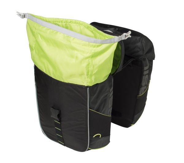 Load image into Gallery viewer, basil-miles-bicycle-double-bag-34l-black open 1