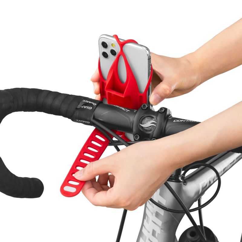 Load image into Gallery viewer, Bone Collection Bike Tie 4 Smartphone Holder Red