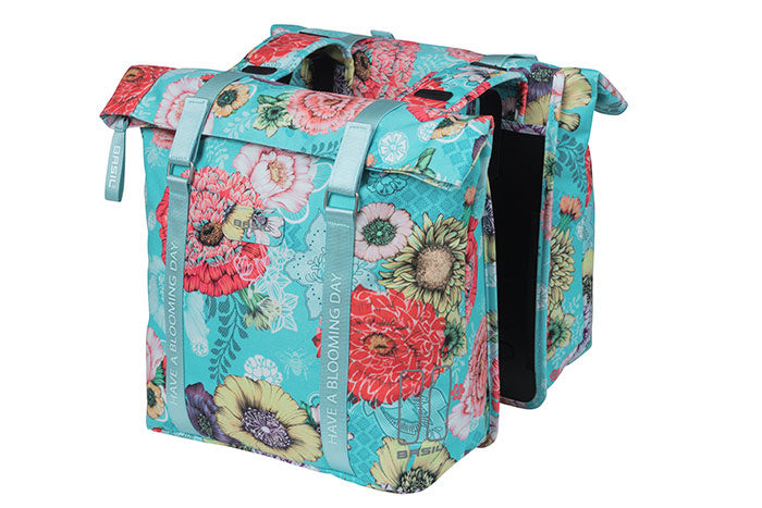Load image into Gallery viewer, basil-bloom-field-double-pannier-bag-28-35-litres