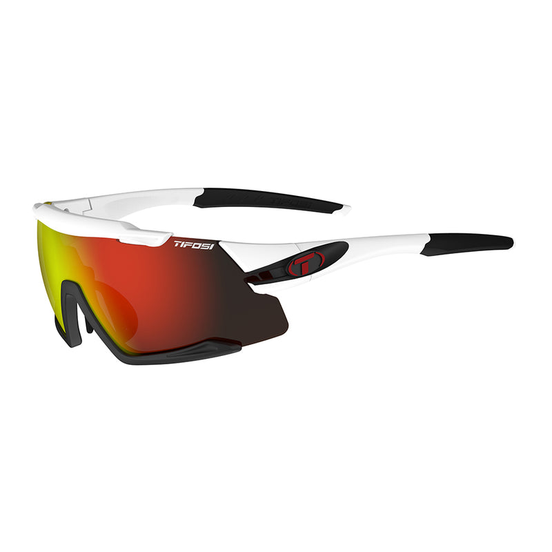 Load image into Gallery viewer, Tifosi Aethon White/Black, Clarion Red/AC Red/Clear Lens
