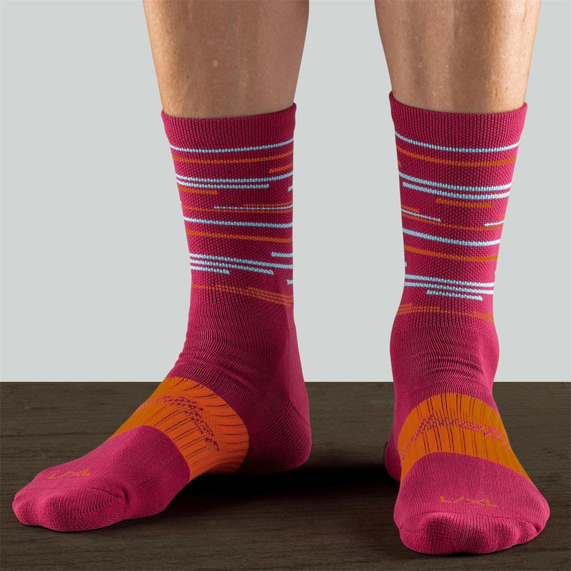 Load image into Gallery viewer, Linear Socks-Burgundy-02
