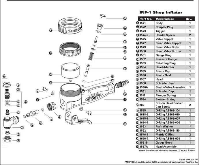 INF-1 Parts Diagram