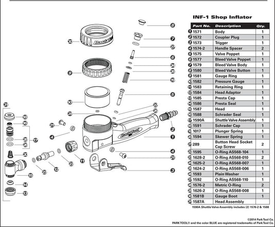 INF-1 Parts Diagram