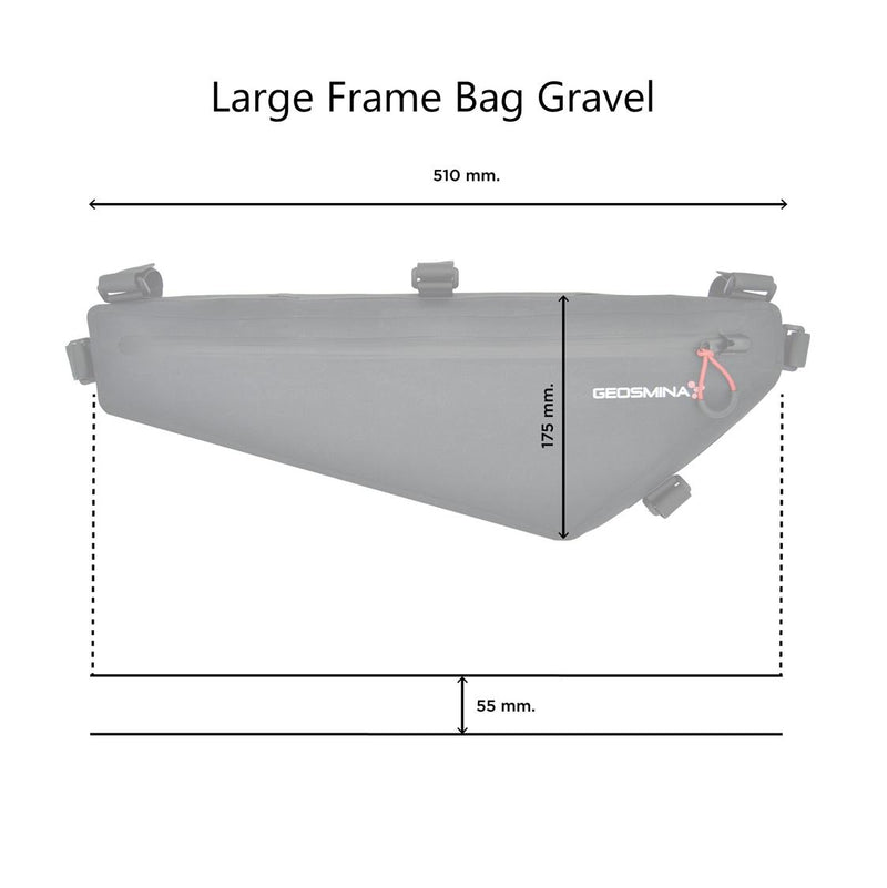 Load image into Gallery viewer, Dimensions - Large Frame Bag Gravel
