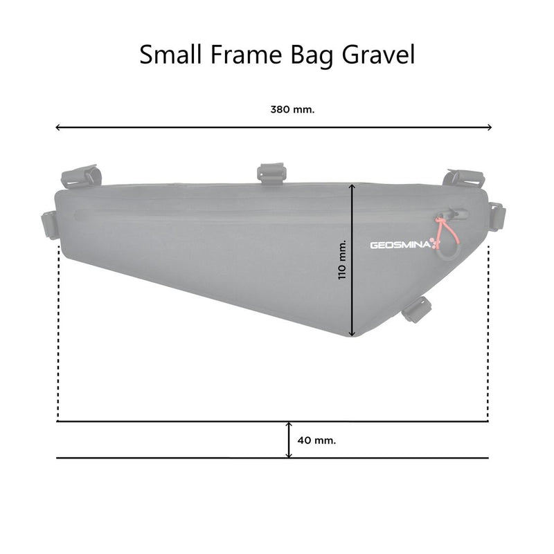 Load image into Gallery viewer, Dimensions - Small Frame Bag Gravel
