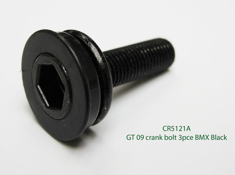 Load image into Gallery viewer, GT 09 crank bolt 3pce BMX Black
