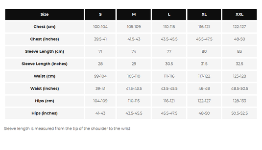 Switch Mens Jacket Sizing Guide