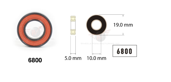 10X19X5  6800 MAX Suspension Sealed Bearing