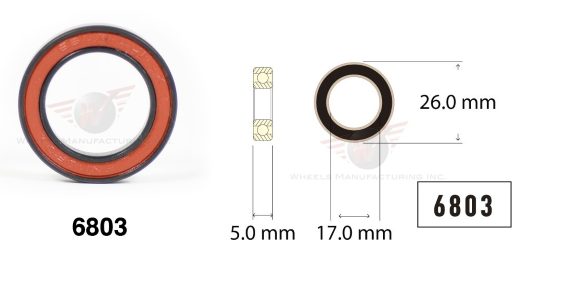 26X17X5 6803 MAX Suspension Sealed Bearing