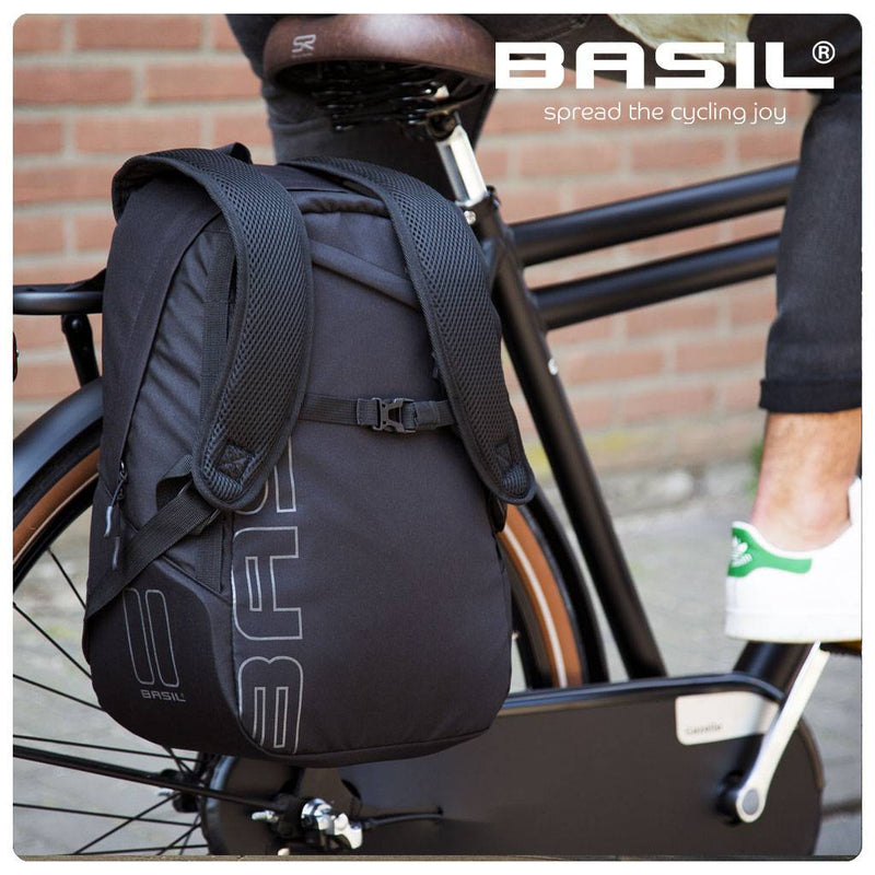 Load image into Gallery viewer, basil-flex-backpack-bicycle-backpack-black lifesty
