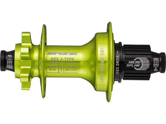 HEX-_J-TYPE_Boost_R148_Microspline_Hub_Green