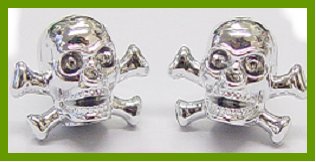 Novelty Valve Cap  - Skull & Crossbones Sil