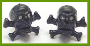 Novelty Valve Cap - Skull & Crossbones Blk