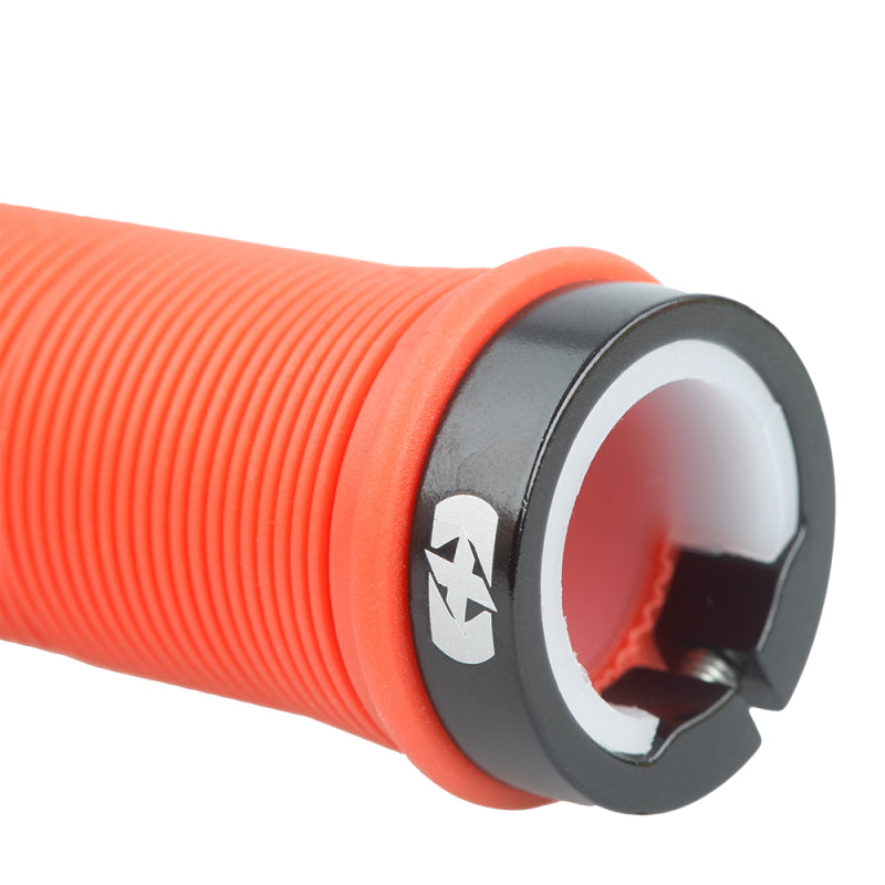 Load image into Gallery viewer, Oxford Driver Lock-On Grips Orange - Close Up
