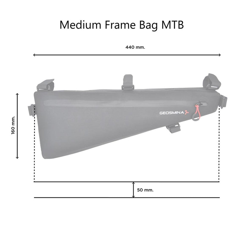 Load image into Gallery viewer, Dimensions - Medium Frame Bag MTB
