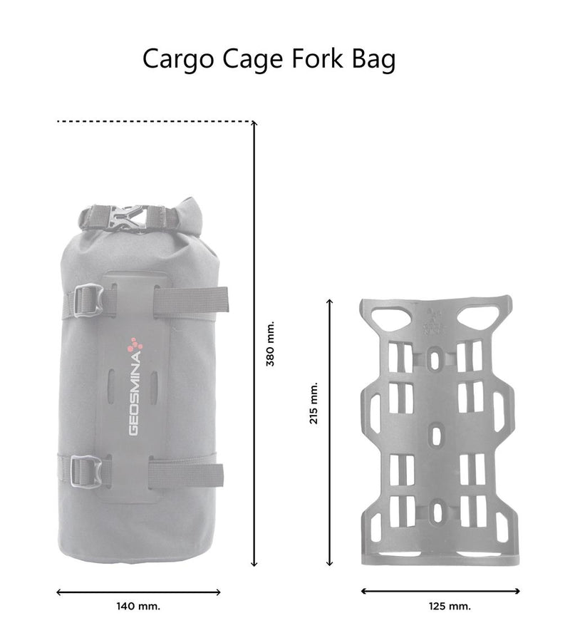 Load image into Gallery viewer, Dimensions - Cargo Cage Fork Bag
