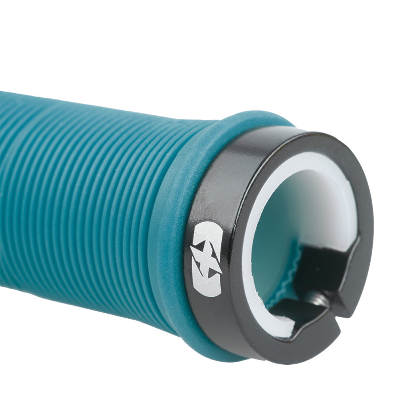 Load image into Gallery viewer, Oxford Driver Lock-On Grips Blue - Close Up
