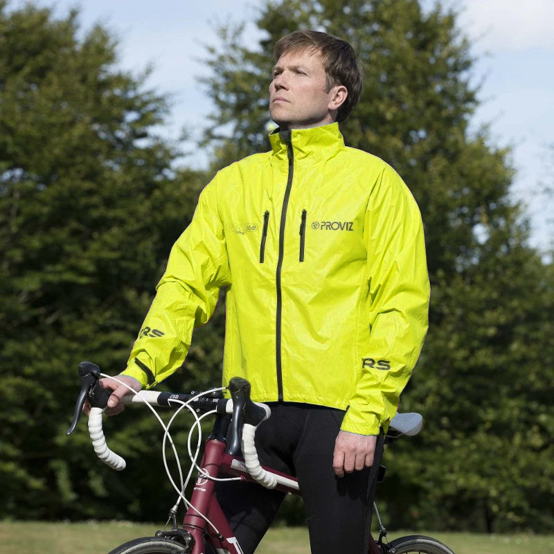 Load image into Gallery viewer, Proviz Reflect360 CRS Men&#39;s Cycling Jacket Yellow - Use

