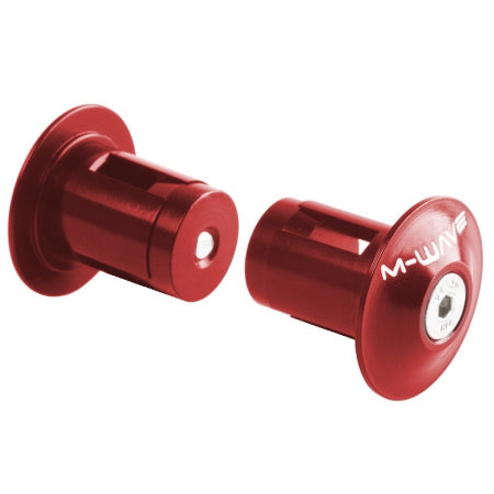 Load image into Gallery viewer, M-Wave Alloy Bar End Plugs Red - Thumbnail

