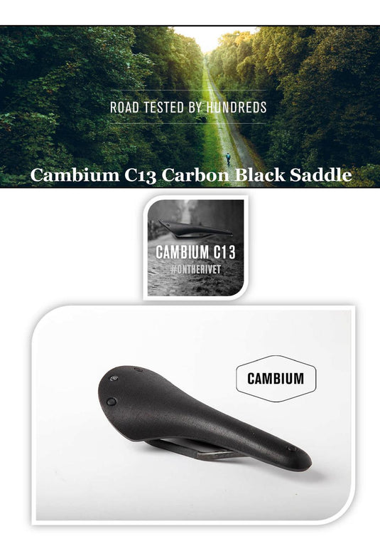 C13 Saddle - Black with Carbon Rails
