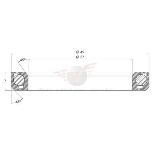 1-3/8" Lower Headset Bearing for Specialized, 45 x 45 Degre