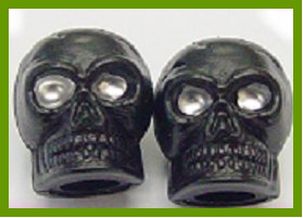 Novelty Valve Cap - Skull Black